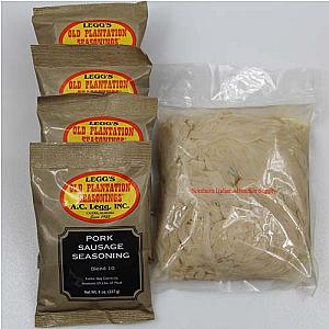 100 Pound Fresh Pork Sausage Kit Old Plantation Blend 10 w/ Hog Casings