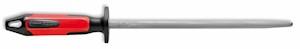 F Dick 10 Inch Round Regular Cut Butcher's Steel Red and Black Handle (7317125-63)