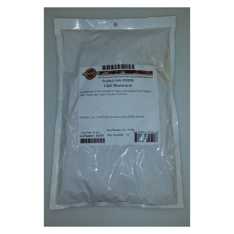 Excalibur Chili Bratwurst Seasoning Seasons 25lb