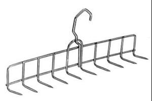 Stainless Steel Bacon Hanger 11 Inch 10 Prong