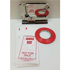 Ground Meat Packing Kit/ SS Tape Machine, 200 1lb Ground Beef Bags