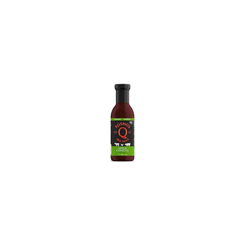 Kosmos Q Sweet Apple Chipotle BBQ Sauce 15.5 Ounce Bottle